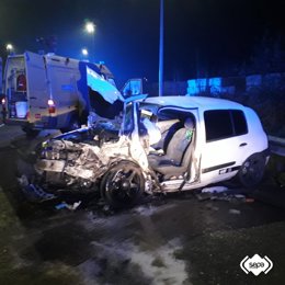 Imagen de uno de los coches implicados.