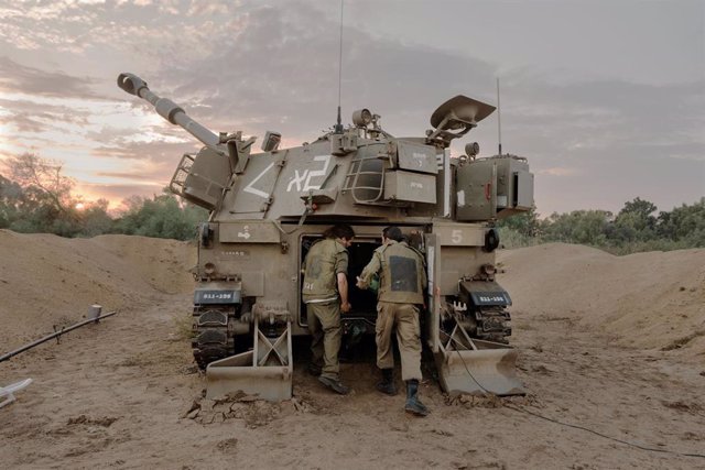 Unidad del Ejército israelí cerca de la frontera con la Franja de Gaza