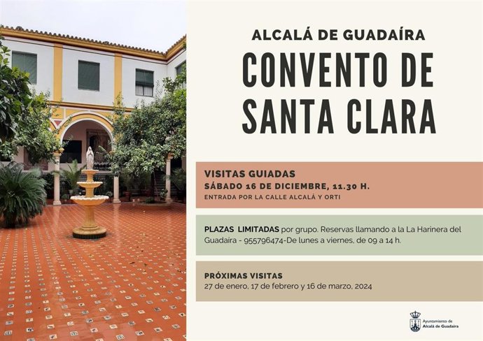 El Ayuntamiento de Alcalá de Guadaíra (Sevilla) organiza cuatro visitas al Convento de Santa Clara de Alcalá.