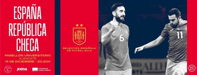 Cartel del enfrentamiento entre las selecciones de España y República Checa de fútbol sala