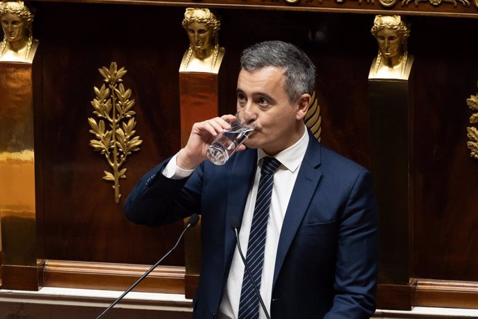 December 11, 2023, Paris, France, France: French Interior Minister Gerald Darmanin attends a debate on the draft law to control immigration at the National Assembly.