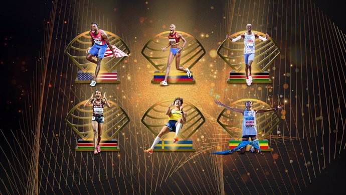 Imagen de los seis atletas ganadores del premio a los mejores de 2023 para World Athletics