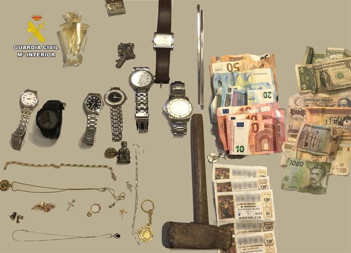 Objetos intervenidos robados en las viviendas