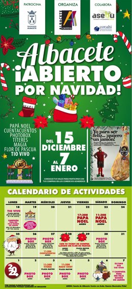 Cartel de la campaña 'Albacete ¡Abierto por Navidad!'