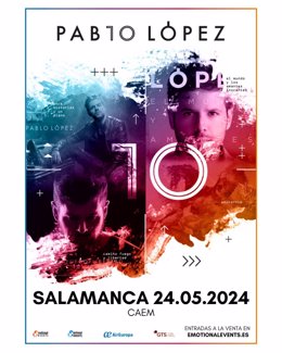 Cartel promocional del concierto de Pablo López en Salamanca