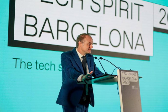 Albert Castellanos durante su intervención en el Tech Spirit Barcelona de este martes