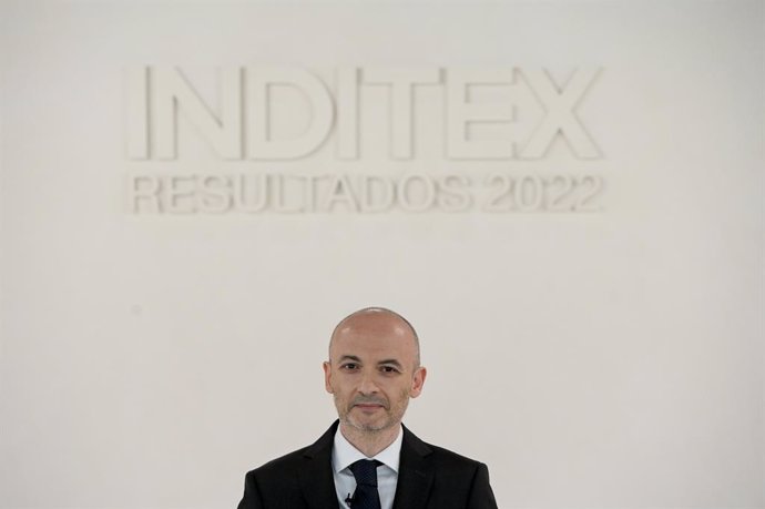 Archivo - El consejero delegado de Inditex, Óscar García Maceiras, durante la presentación de los resultados del Grupo correspondientes al Ejercicio de 2022, en Arteixo, A Coruña, Galicia (España).