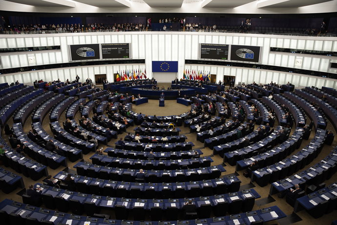 Parlamento Europeo, a 13 de diciembre de 2023, en Estrasburgo (Francia). 