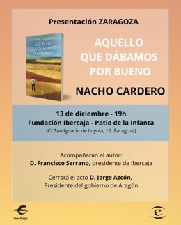 Cartel anunciador de la presentación del libro de Nacho Cardero.