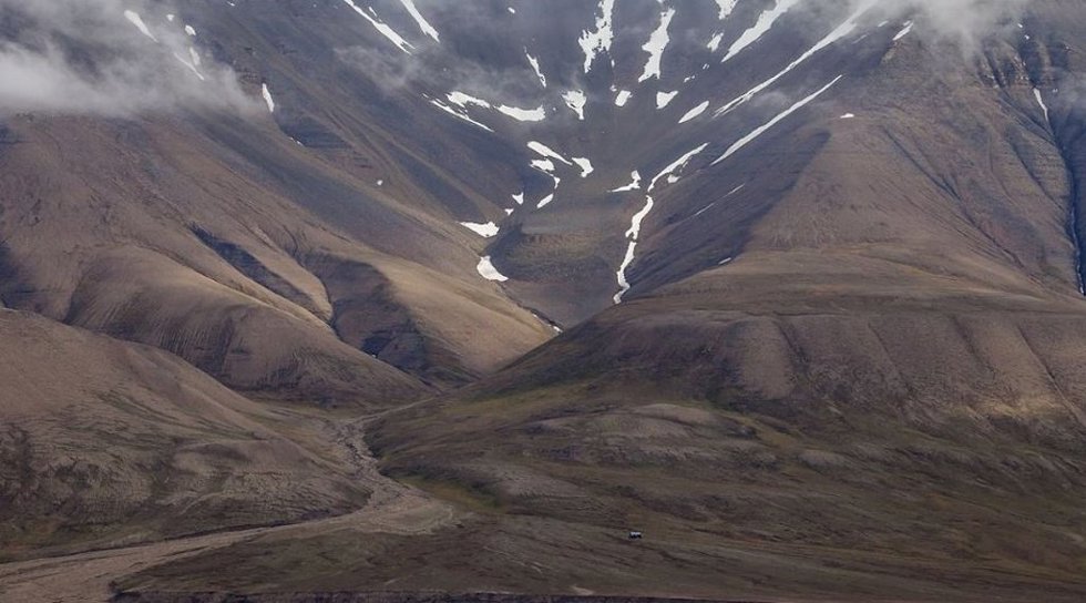 Paisaje del permafrost en Svalbard