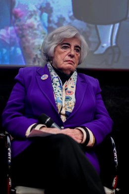 Archivo - La presidenta de Honor de Movimiento por la Paz, Francisca Sauquillo, durante la presentación del documental del PSOE Tras los pasos de la memoria, a 13 de diciembre de 2022, en Madrid (España).