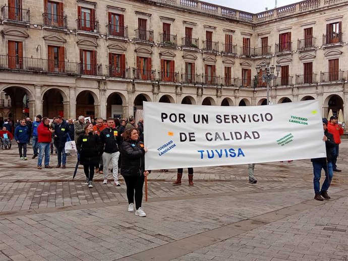 Manifestación de los trabajadores de Tuvisa