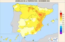 Anomalías De Temperatura Registradas En Noviembre De 2023