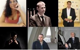 (De Izq. A Dcha.): ngela Gómez, Francisco J. Villaescusa, Felipe Vicente, Jesús Orón, Pedro Sanz Y Juan B. Meseguer.