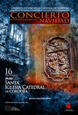 Cartel del Concierto Extraordinario de Navidad que tendrá lugar en la Mezquita-Catedral de Córdoba.