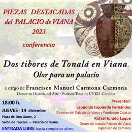 Cartel de la última conferencia del ciclo 'Piezas destacadas del Palacio de Viana 2023'.
