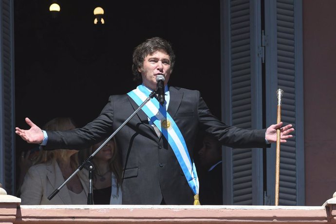 Javier Milei el día de su toma de posesión como presidente de Argentina