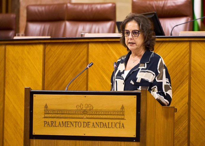La consejera de Salud, Catalina García, este miércoles en el Pleno del Parlamento en la defensa del proyecto de ley.