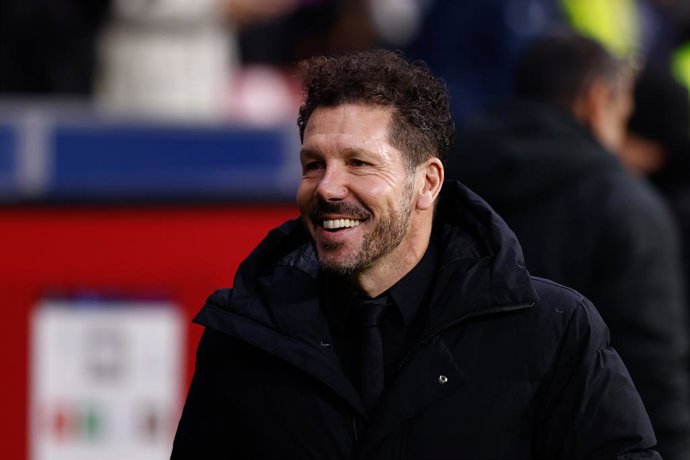 Diego Pablo Simeone, head coach of Atletico de Madrid, smiles during the UEFA Champions League, Group E round 6, football match played between Atletico de Madrid and SS Lazio at Civitas Metropolitano stadium on December 13, 2023, in Madrid, Spain.