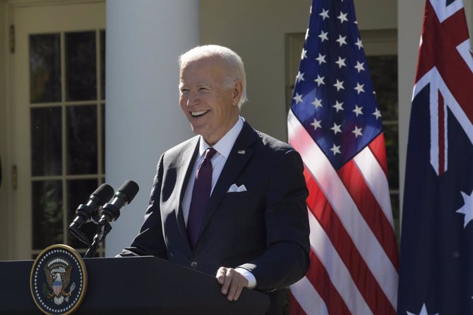 Archivo - 25 October 2023, US, Washington: US President Joe Biden holds a press conference with Australia Prime Minister Anthony Albanese (not pictured) at Rose Garden in the White House. Photo: Lenin Nolly/ZUMA Press Wire/dpa