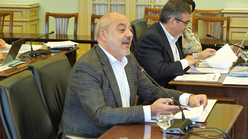 El diputado de Vox Sergio Rodríguez, en la comisión.