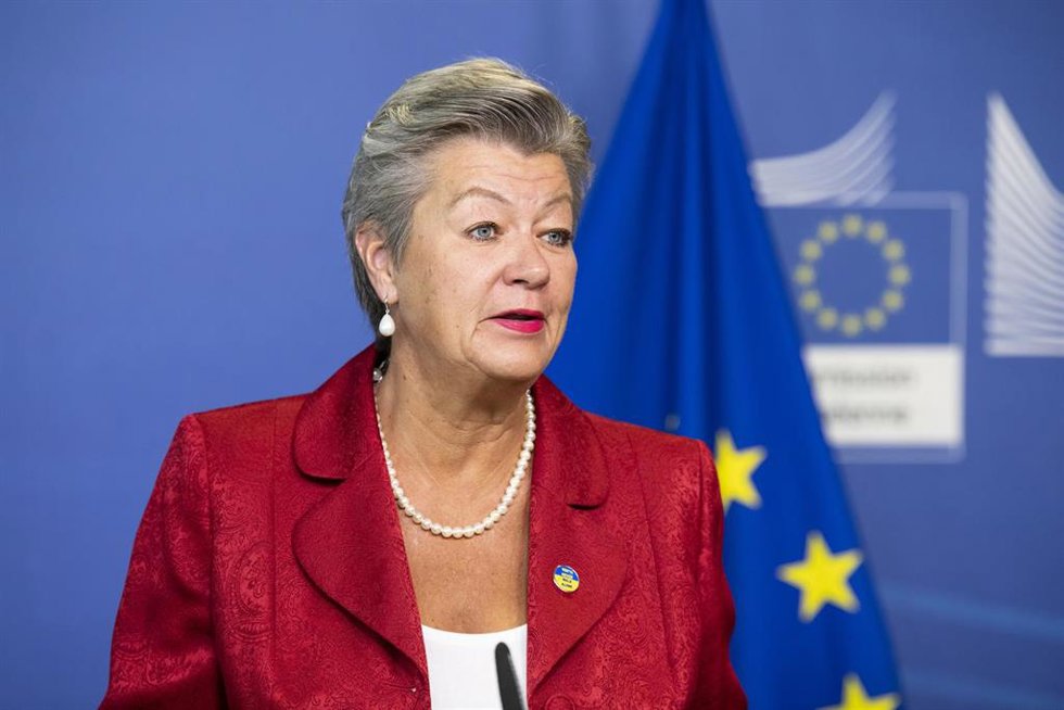 Archivo - FILED - 06 June 2023, Belgium, Brussels: Ylva Johansson, European Commissioner for Home Affairs, speaks during a press conference. Photo: Lukasz Kobus/European Commission/dpa