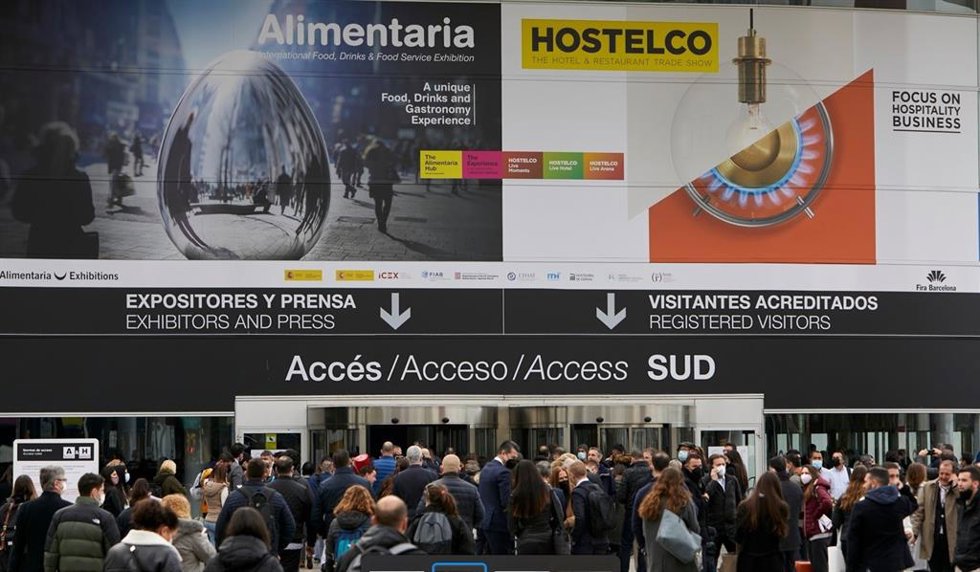 Archivo - Entrada del salón Alimentaria y Hostelco.