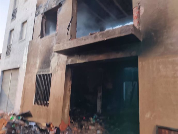 Vivienda incendiada en Zalamea de la Serena