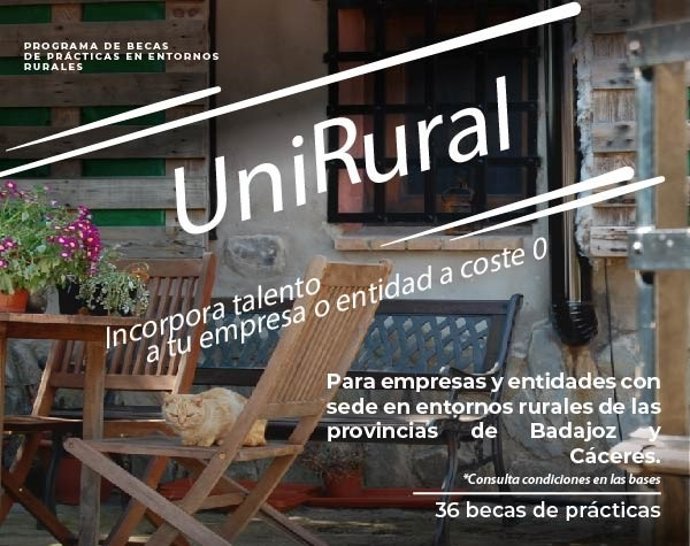 Cartel del programa de becas Unirural