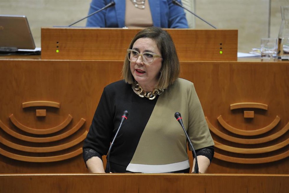 La consejera de Agricultura, Ganadería y Desarrollo Sostenible, Mercedes Morán, interviene en el pleno de la Asamblea