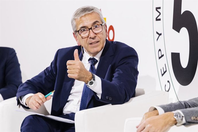 Archivo - El presidente de ICO y de la Fundación ICO, José Carlos García de Quevedo, interviene durante la VII edición de CEPYME500, en el Palacio de la Bolsa, a 7 de noviembre de 2023, en Madrid (España). 