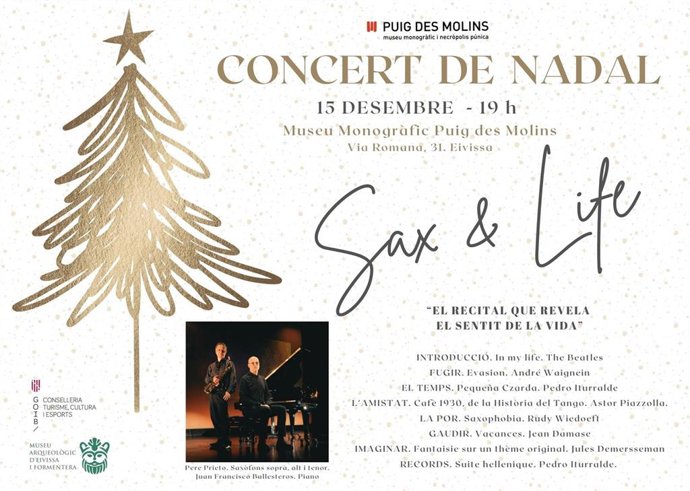 Concierto de Navidad 'Sax & life' del Museo Arqueológico de Ibiza y Formentera.