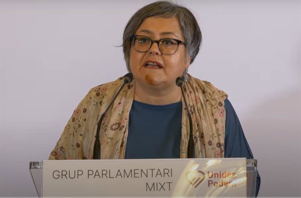 La diputada de Unidas Podemos en el Parlament, Cristina Gómez.