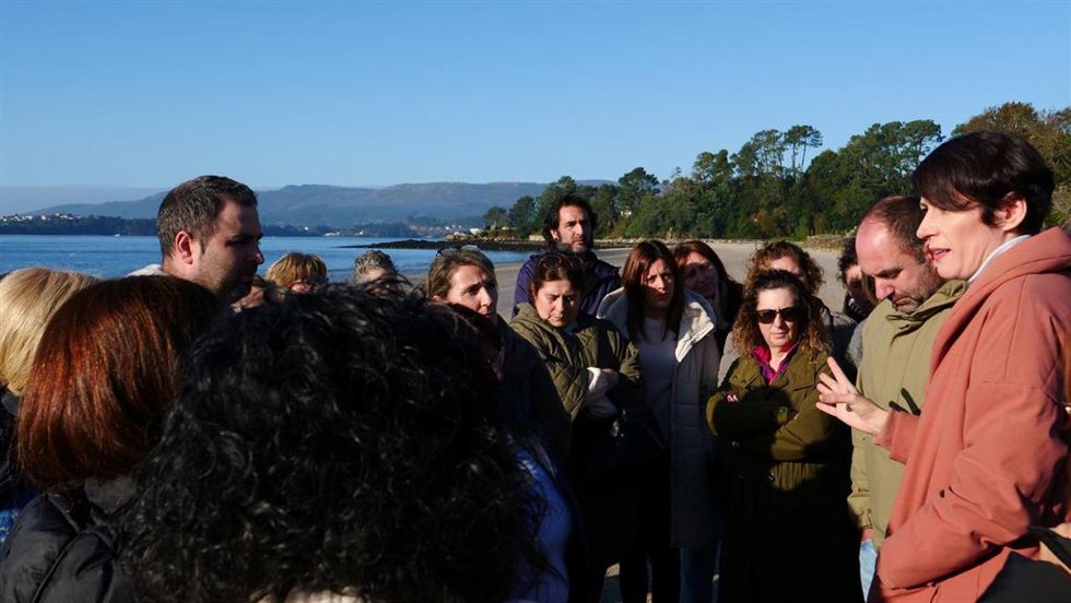 La portavoz nacional del BNG, Ana Pontón, en el municipio coruñés de Rianxo.