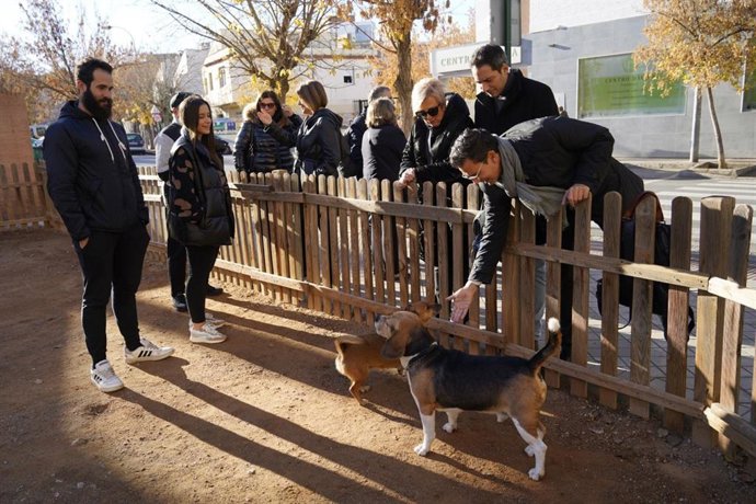 Visita del PSOE a la zona de expansión canina de la calle Amberes
