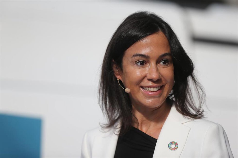 Archivo - La presidenta de Adif, Isabel Pardo de Vera, interviene en una rueda de prensa durante la inauguración del primer trayecto de Ouigo, a 7 de mayo de 2021, en Atocha, Madrid, (España).