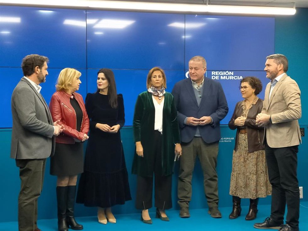 LOs diputados y senadores del PP, en la rueda de prensa