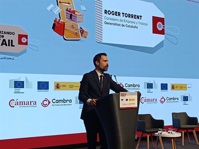 El conseller de Economía y Trabajo de la Generalitat, Roger Torrent, en la clausura de las jornadas de este viernes