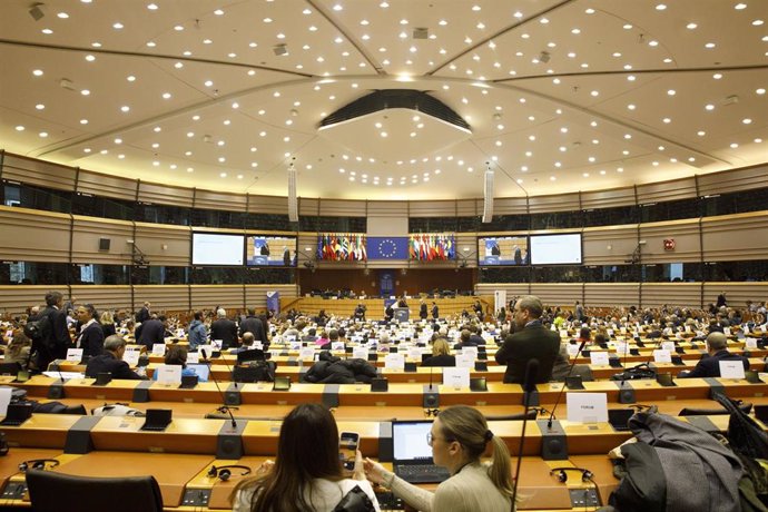 Vista general del interior del Parlamento Europeo, a 29 de noviembre de 2023, en Bruselas (Bélgica). 