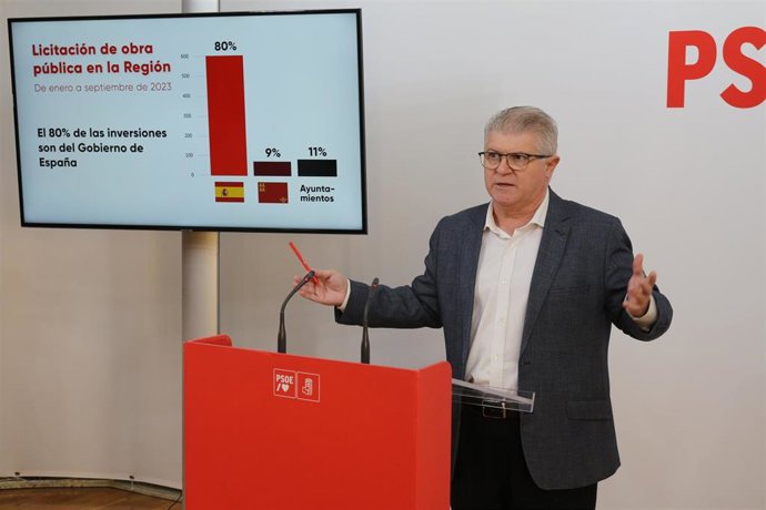 El secretario general del PSOE en la Región de Murcia, Pepe Vélez