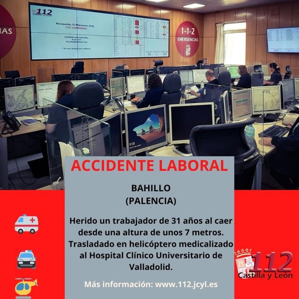 Gráfico elaborado por el 112 con datos sobre el accidente laboral en Mogarraz