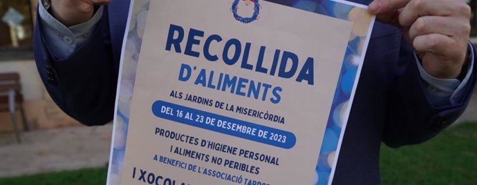 Cartel de la recogida de alimentos del Consell de Mallorca organizada en la Misericrdia.
