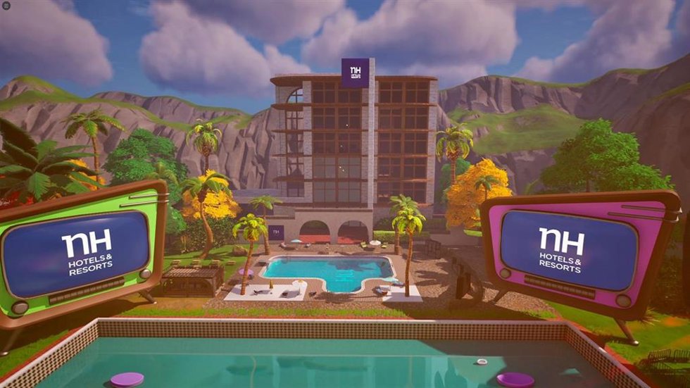 Hotel virtual de NH Hotels & Resorts en la experiencia 'La Isla' de Fortnite liderada por TheGrefg