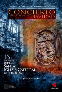 Cartel del Concierto Extraordinario de Navidad que tendrá lugar en la Mezquita-Catedral de Córdoba.