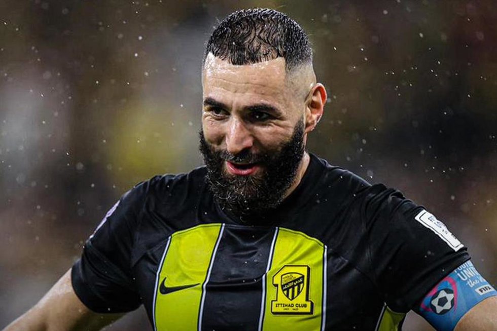 Karim Benzema, durante un partido con el Al Ittihad.