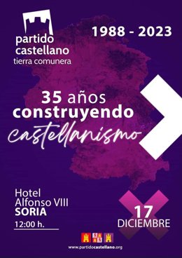 Cartel del acto del PCAS-TC por su 35 aniversario.