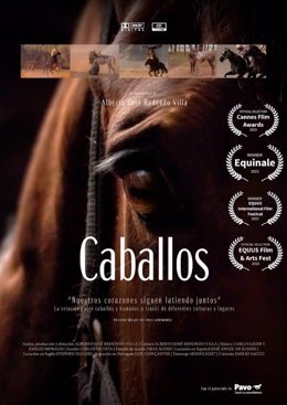 Cartel del documental 'Caballos', de Alberto Redondo, sobre la historia común de humanos y caballos.