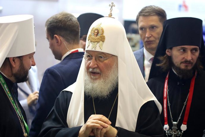 Archivo - July 27, 2023, Saint Petersburg, Russia: Patriarch Kirill, Bishop of the Russian Orthodox Church, Patriarch of Moscow and All Russia, attends on the Second summit economic and humanitarian forum 2023 in Saint Petersburg, Russian Federation.