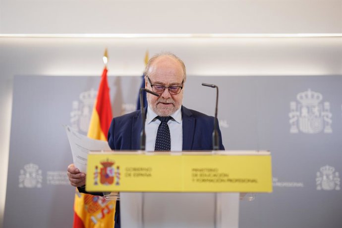Archivo - El secretari d'Estat d'Educació, José Manuel Bar Cendón, en una roda de premsa