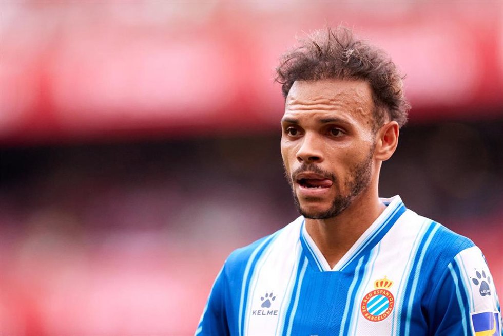Archivo - Martin Braithwaite, durante un partido con el Espanyol.